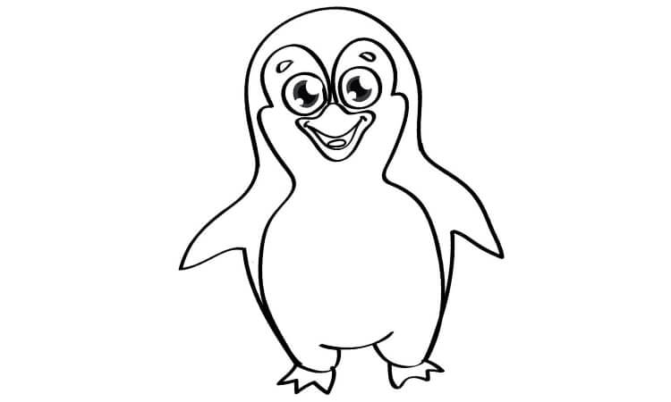 Funny Cartoon penguin coloring pages