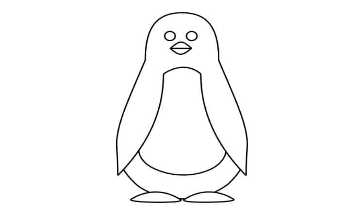 Simple penguin coloring pages