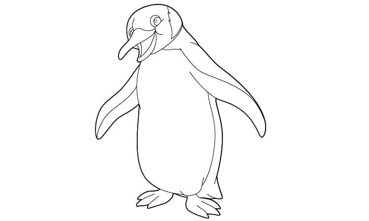 happy penguin coloring pages