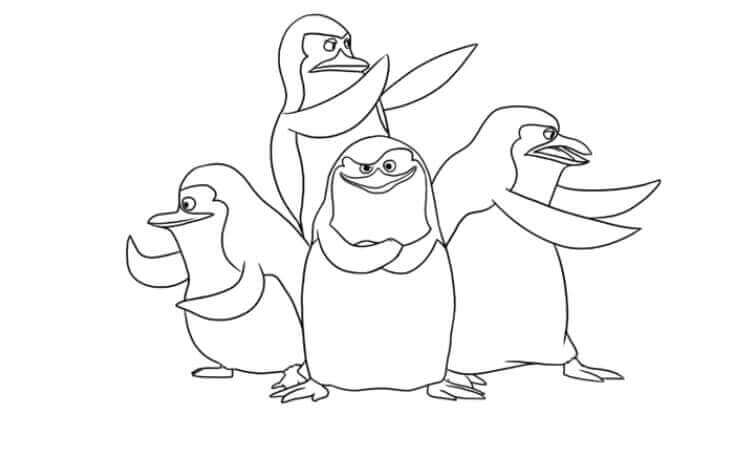 penguin family coloring pages