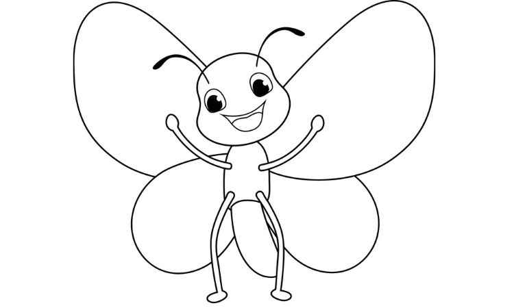 Butterfly bee coloring pages