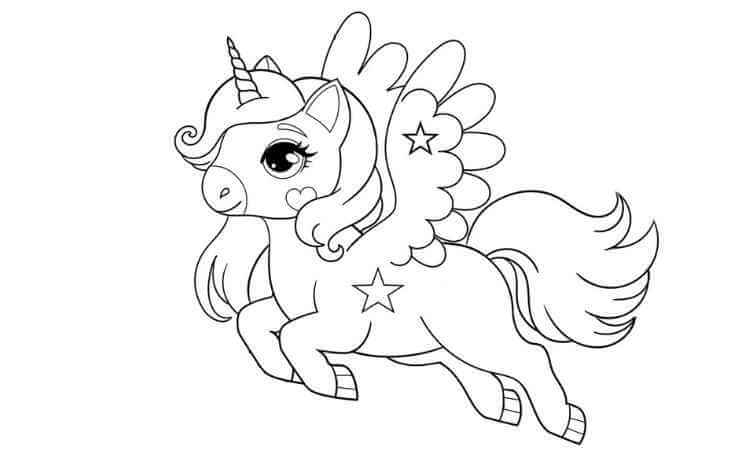 Cartoon unicorn pages