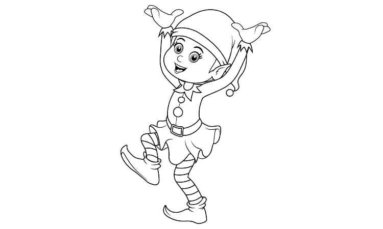 Christmas Elf coloring pages