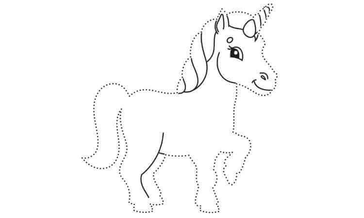 Connect the dots unicorn coloring pages