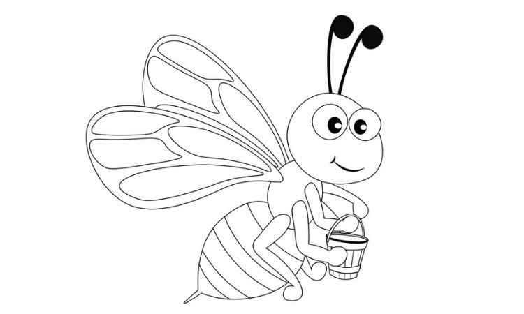 Flying bee coloring pages
