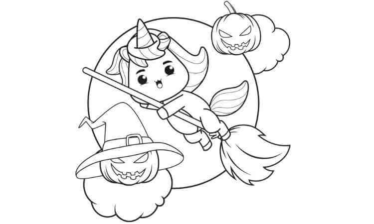 Scary unicorn coloring pages