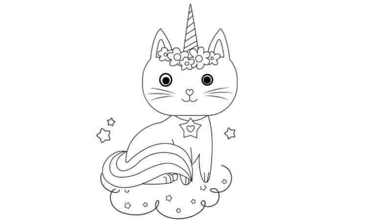 Unicorn cat coloring pages