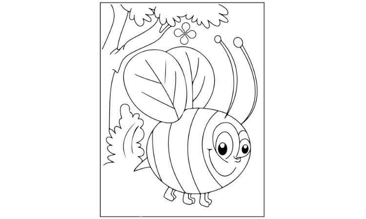 bee in the garden coloring pages