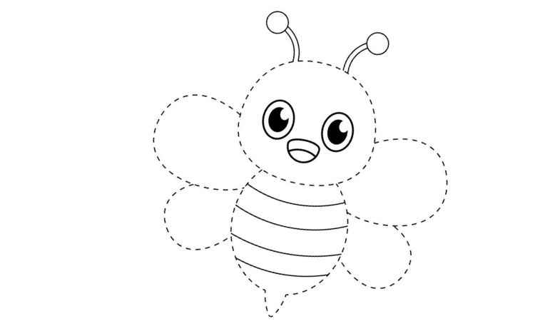 dots bee coloring pages