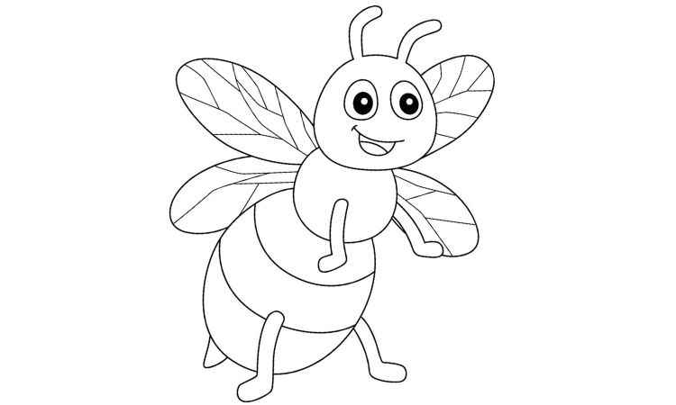 happy bee coloring pages