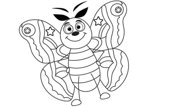 cartoon butterflies coloring pages