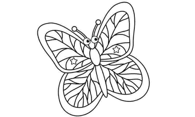 line patterned butterfly coloring pages