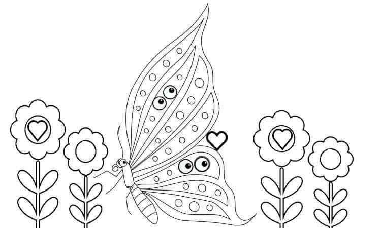 side view of the butterfly coloring pages