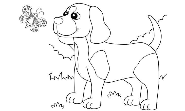 Amusing Beagle Dog coloring pages