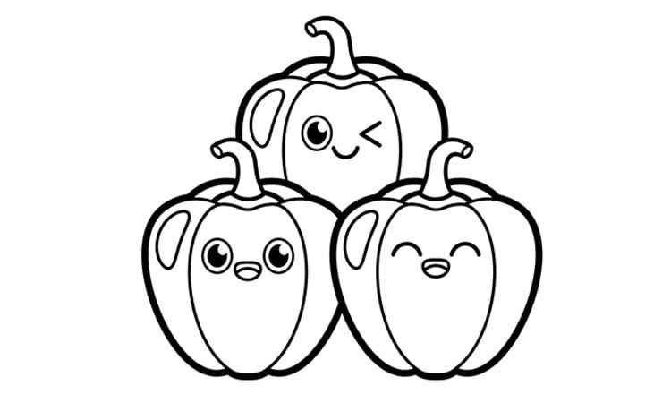 Bell pepper veggie coloring pages