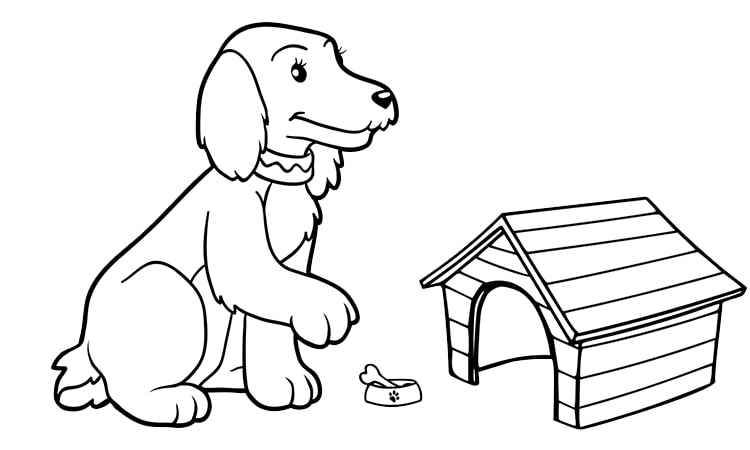 Brushed Fur cute Dog coloring pages