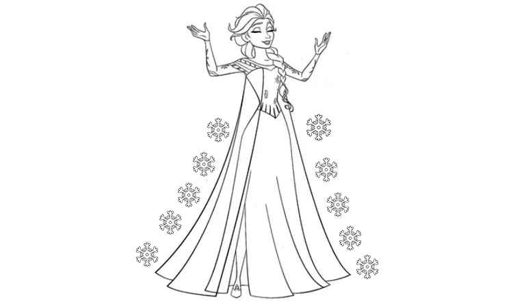 Dancing Elsa coloring pages