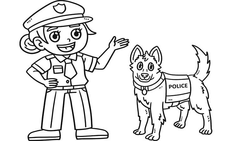 Detective dogs coloring pages