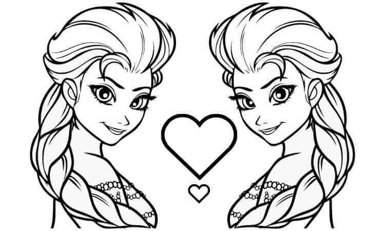 anna and elsa coloring pages easy ice