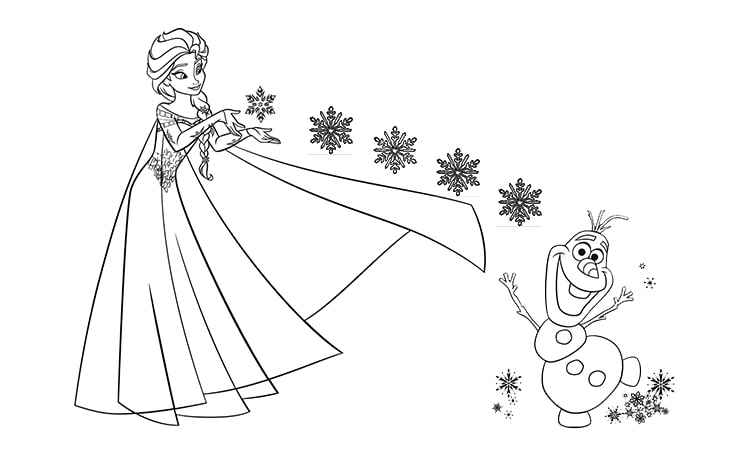 Elsa and Olaf coloring pages