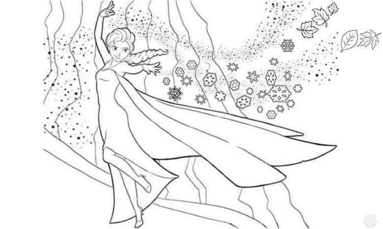 Elsa enchanting powers coloring pages