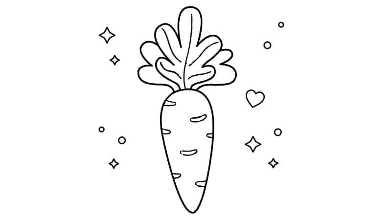 Juicy carrot veggie coloring pages