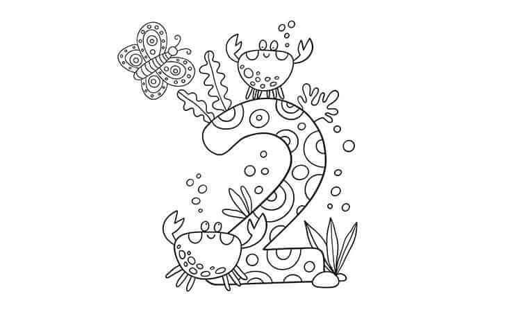 Number two coloring pages