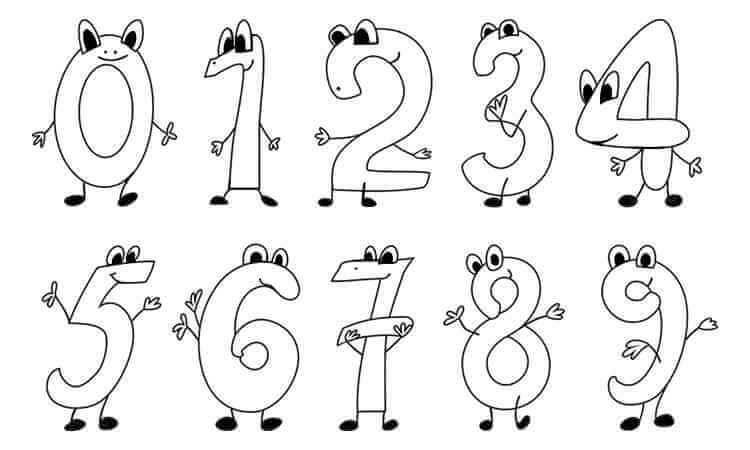 Number with eyes Coloring pages