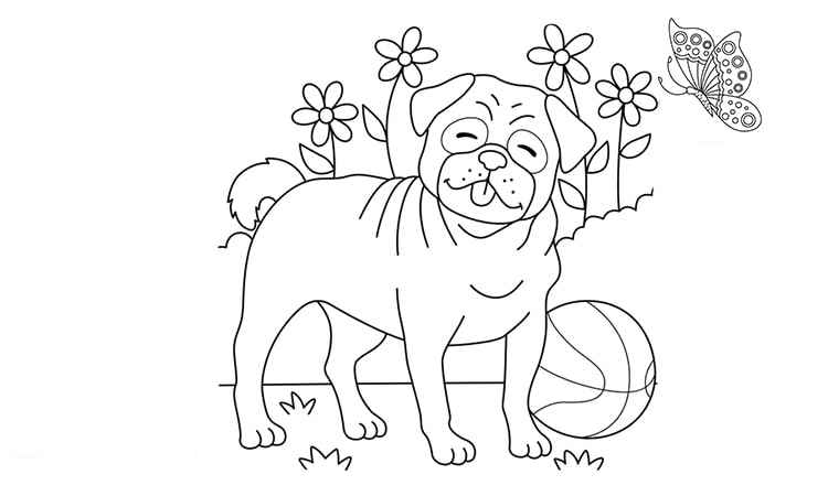 Pugs Dog coloring pages printable