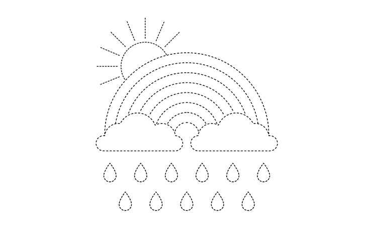Rainbow and join the dots coloring pages