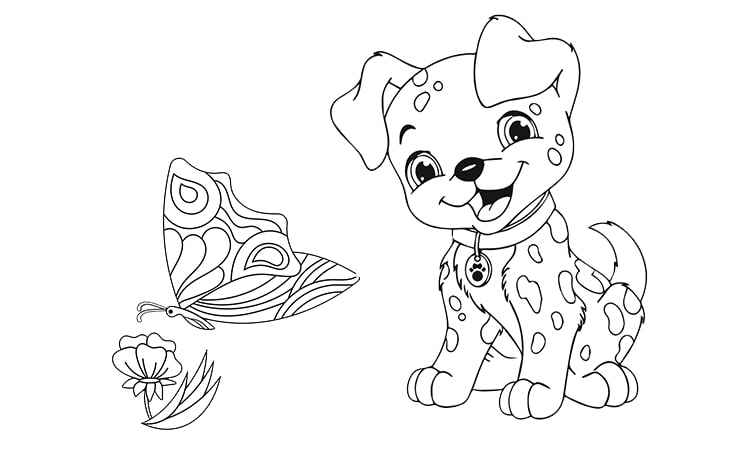 Realistic dog coloring pages