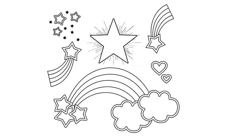 Relaxing Rainbow coloring pages