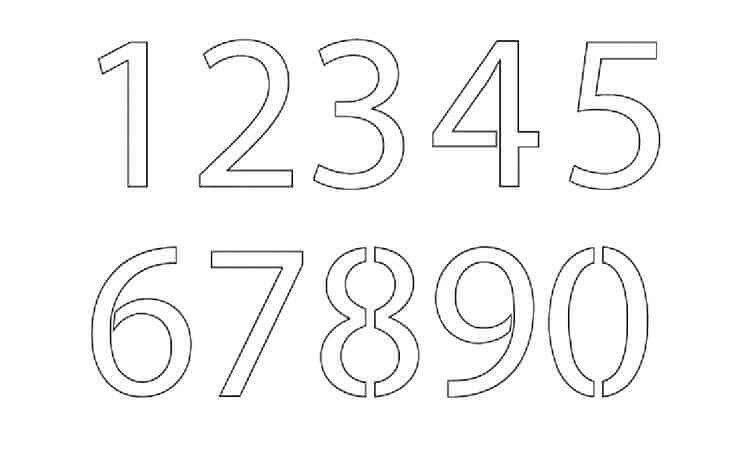 Simple number coloring pages