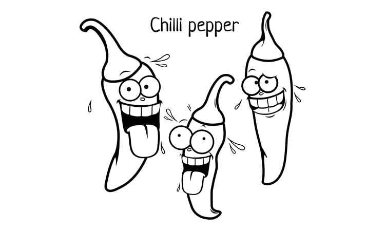 Spicy Chili veggie coloring pages
