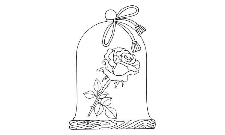 The Enchanted rose Coloring Pages