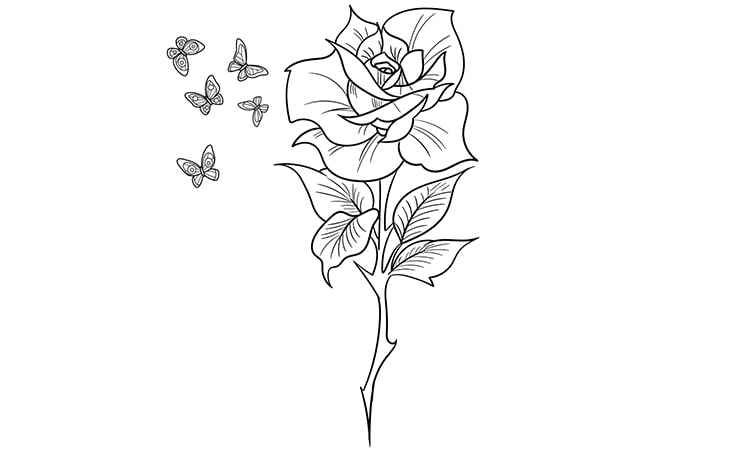 The big rose coloring pages