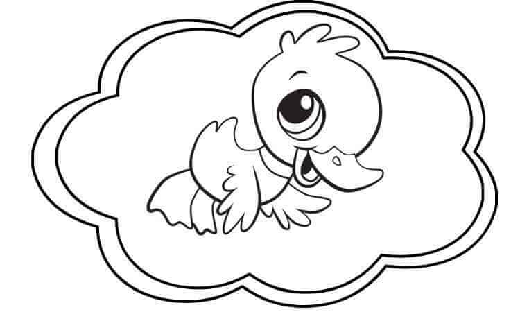 The cute duckling coloring pages