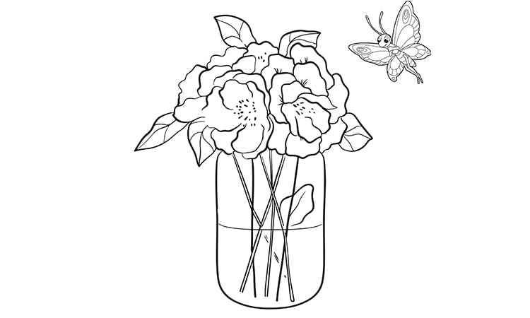 The fragrant rose coloring pages