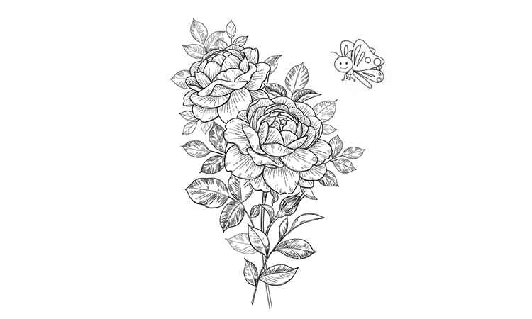 The natural rose coloring pages