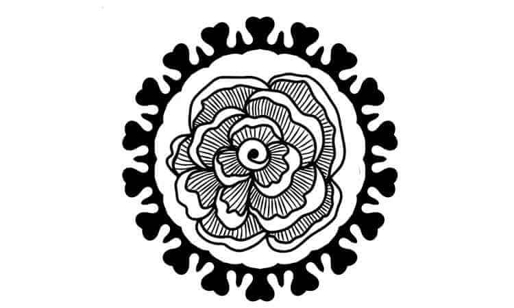 The round ball-shaped rose coloring pages