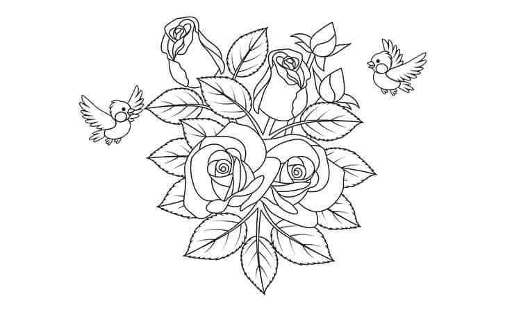 The yellow rose coloring pages