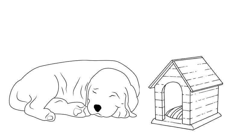 Tired Dog coloring pages