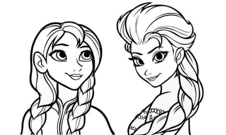 elsa and ana coloring pages