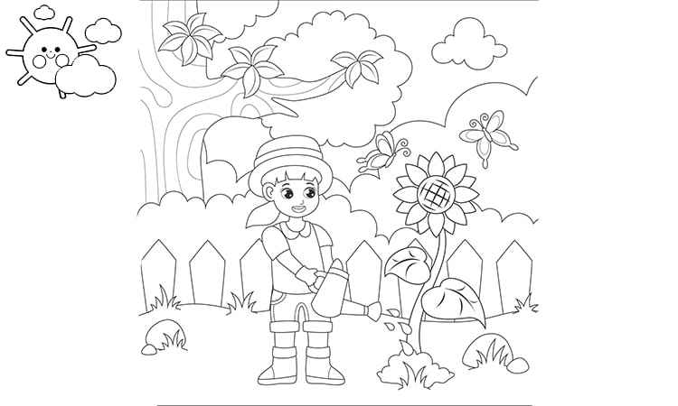 Adorable gigantic Sunflower coloring pages