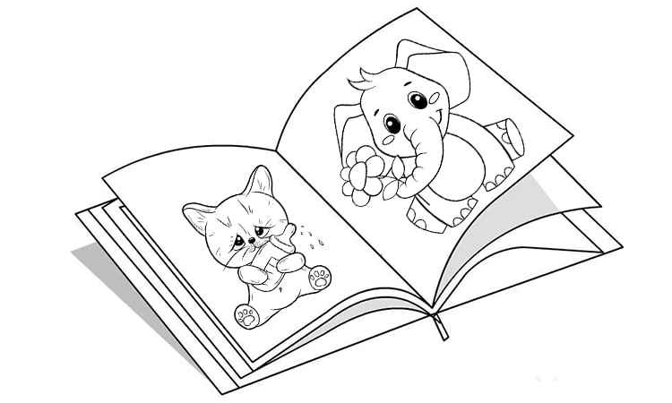 Animal book coloring pages