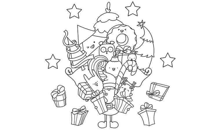 Chaotic Santa coloring pages