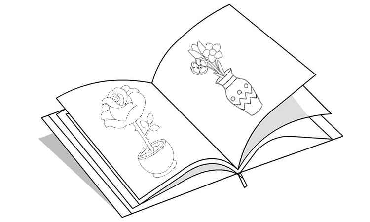 Flower books Coloring pages