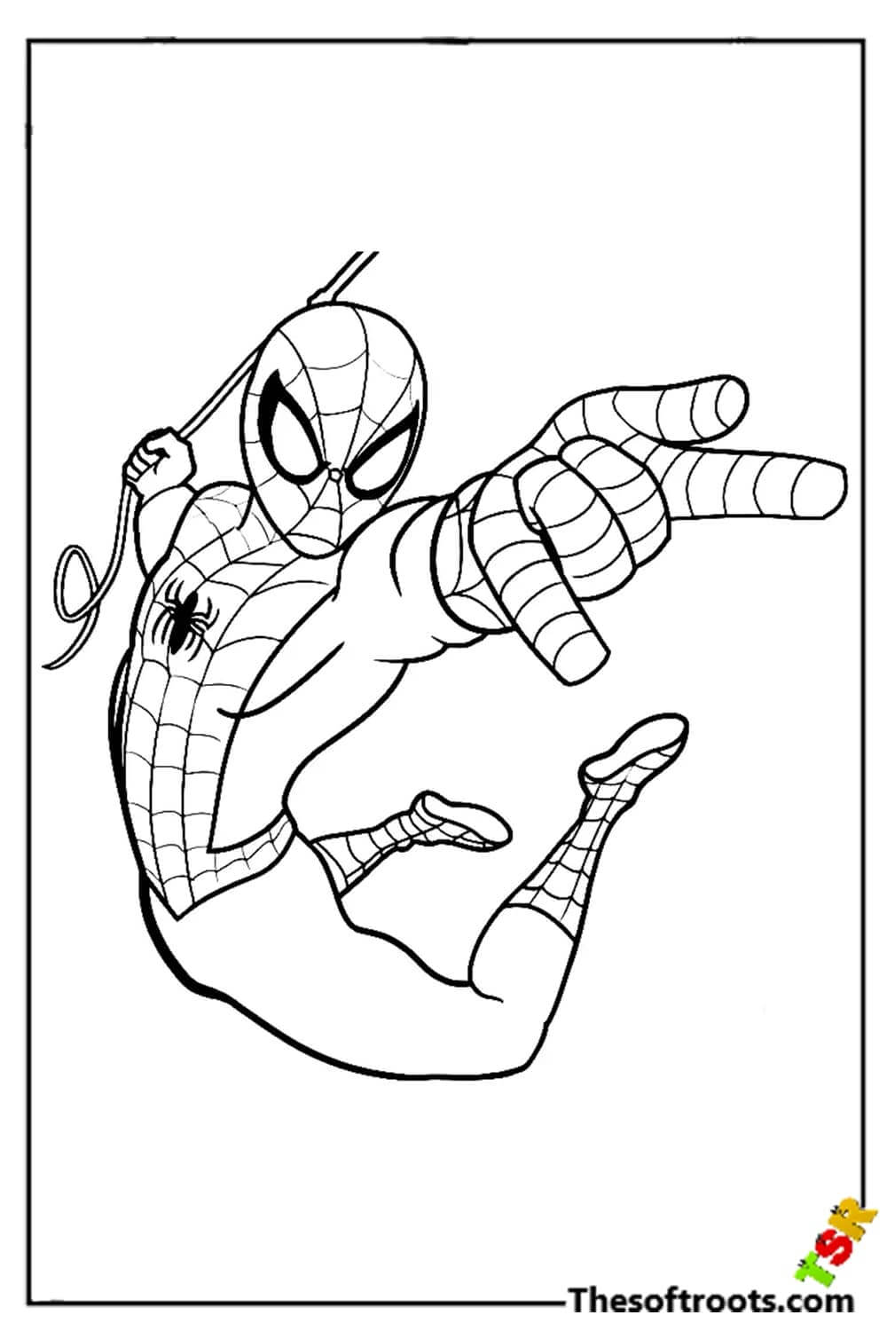 Happy Spiderman coloring pages