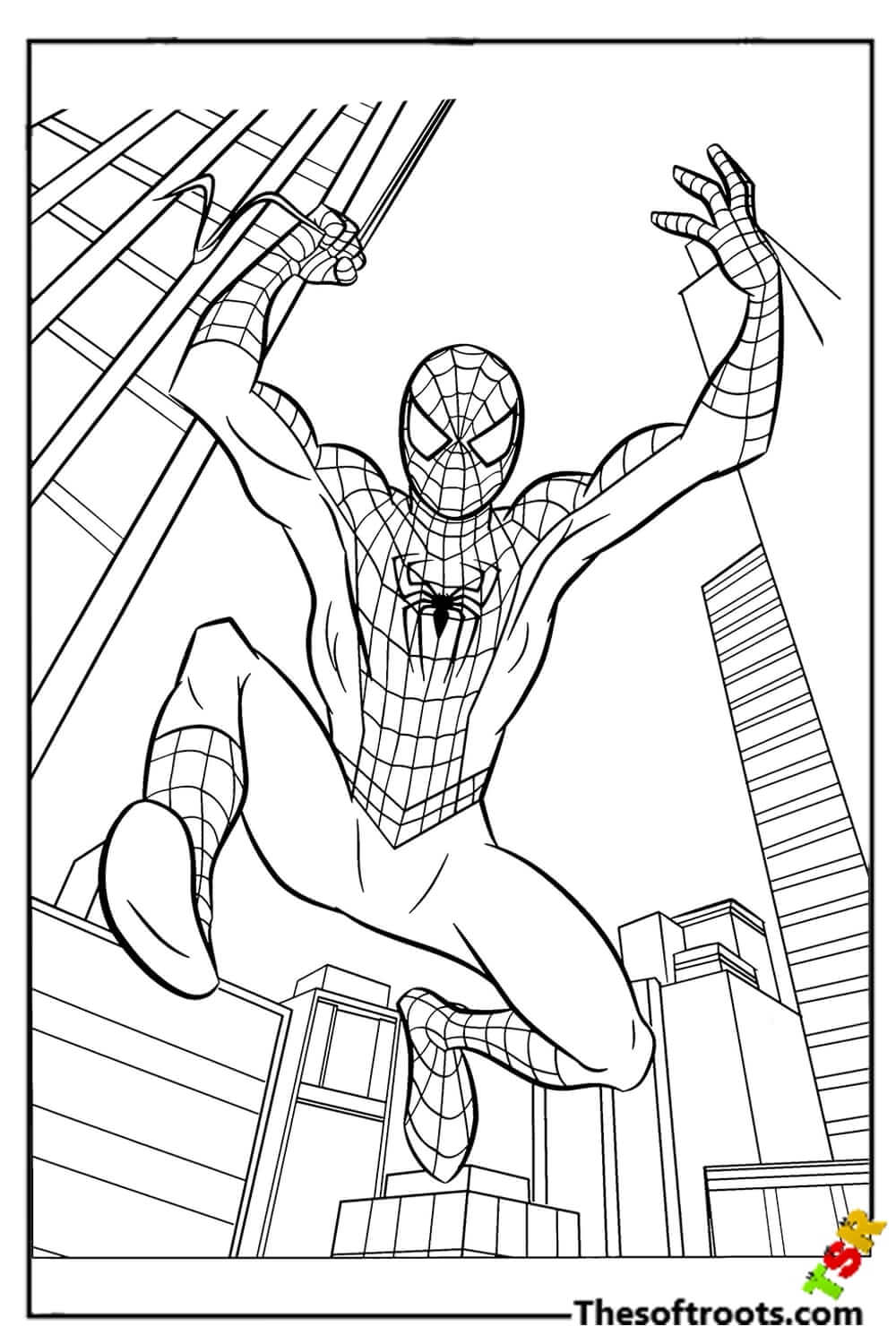Heroic Spiderman coloring pages