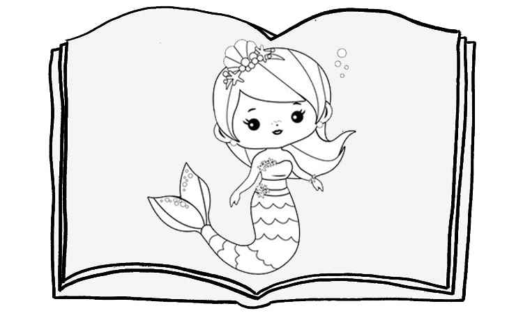 Mermaid books Coloring pages
